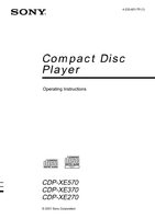 Sony CDPEX270 CDPEX370 CDPEX570 CD Player Operating Manual