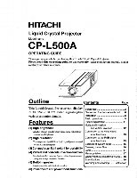 Hitachi CPL500A Projector Operating Manual