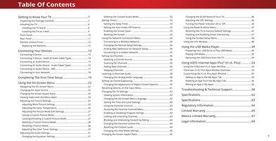 Vizio D60-D3 TV Operating Manual