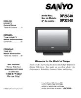 Sanyo DP26648 DP32648 TV Operating Manual