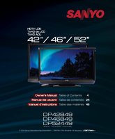 Sanyo DP42849 TV Operating Manual