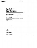 Sony DSCD700 Consumer Electronics Operating Manual