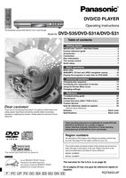 Panasonic DVDS31 DVDS35 DVDS35A DVD Player Operating Manual