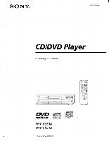 Sony DVPC650D DVD Player Operating Manual