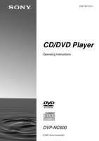 Sony DVPNC600 DVD Player Operating Manual