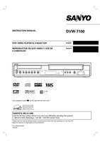 Sanyo DVW7100 DVD/VCR Combo Player Operating Manual