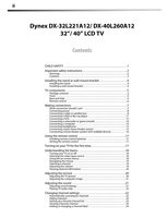 Dynex DX32L221A12 DX32L221A12E32BAZNKXMBUNNX DX40L260A12 TV Operating Manual