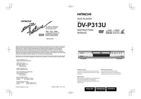 Hitachi DVP313U DVD Player Operating Manual