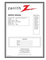 Zenith H20E35DT H25E34Y H25E35DT TV Operating Manual