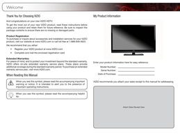 Vizio E320VT E370VT E420VT TV Operating Manual