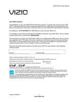 Vizio E421V0 TV Operating Manual