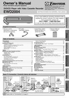 Emerson EWD2003 EWD2004 DVD/VCR Combo Player Operating Manual