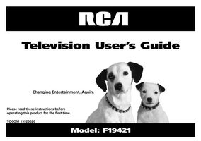 RCA F19421 TV Operating Manual