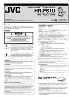 JVC HRFS1U VCR Operating Manual