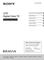 Sony KDL22BX320 KDL32BX320 KDL32BX420 TV Operating Manual