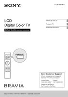 Sony KDL22EX308 KDL32EX308 KDL40HX701 TV Operating Manual