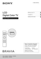 Sony KDL46HX800 KDL55HX800 KDLXBR40HX800 TV Operating Manual