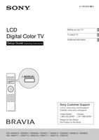 Sony KDL40NX700 KDL40NX710 KDL40NX711 TV Operating Manual