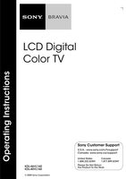 Sony KDL40VL160 KDL46VL160 TV Operating Manual