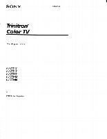 Sony KV27S42 KV27V42 KV27S46 VCR Operating Manual