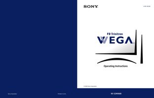 Sony KV32HV600 TV Operating Manual