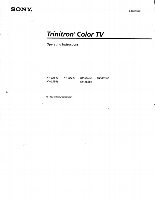 Sony KV32S42 KV32S66 KV32V42 TV Operating Manual