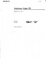 Sony 46UX7B/K KV35V68 TV Operating Manual