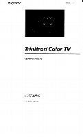 Sony KV32XBR100 TV Operating Manual