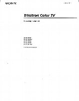 Sony KV32XBR48OM TV Operating Manual