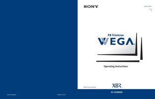 Sony KV34XBR800 TV Operating Manual