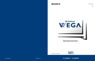 Sony KV36XBR800 KV40XBR800 TV Operating Manual