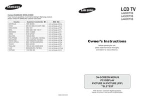 Samsung LA26R71B LA32R71B LA40R71B TV Operating Manual