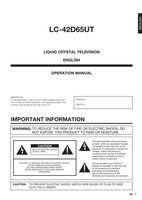 Sharp LC-42D65UT TV Operating Manual