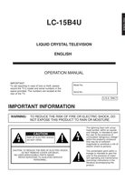 Sharp LC15B4U TV Operating Manual