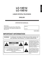 Sharp LC13E1U LC13E1UB LC13E1UW TV Operating Manual