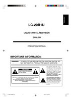 Sharp LC20B1U TV Operating Manual