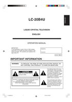 Sharp LC20B4U LC20B4UB LC20B4US TV Operating Manual