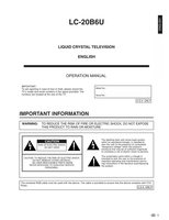 Sharp LC20B6U TV Operating Manual