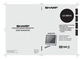 Sharp LC20E1U TV Operating Manual