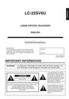 Sharp LC22SV6U TV Operating Manual