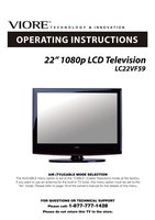 Viore LC22VF59 TV Operating Manual