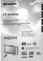 Sharp LC26GA4U TV Operating Manual