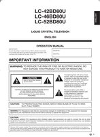 Sharp LC42BD80UOM TV Operating Manual