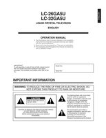 Sharp LC26GA5U LC32GA5U TV Operating Manual