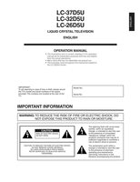 Sharp LC26D5U LC32D5U LC37D5U TV Operating Manual