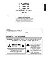 Sharp LC26D7U LC32D7U LC37D7U TV Operating Manual