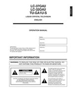 Sharp LC32G4U LC37G4U TV Operating Manual