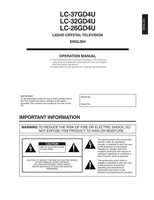 Sharp LC26GD4U LC32GD4U LC37GD4U TV Operating Manual