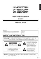 Sharp LC-40LE700UN LC-46LE700UN LC-52LE700UN TV Operating Manual