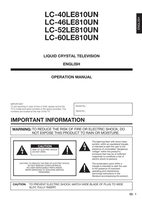 Sharp LC40LE810UN LC46LE810UN LC52LE810UN TV Operating Manual